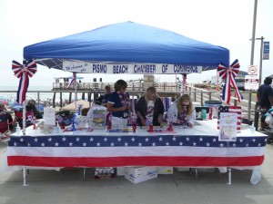 Pismo Beach Chamber of Commerce Booth on the 4th of July